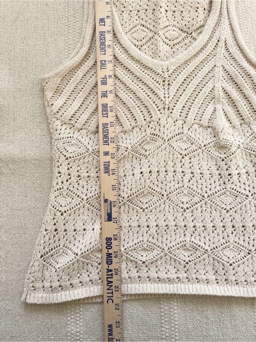 Vintage Y2K Babydoll Crochet Tank Top Size M Boho Coastal Festival - Picture 5 of 5